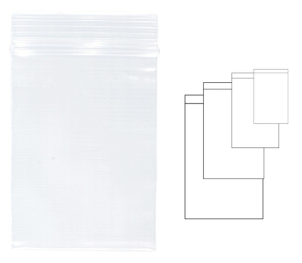 Pungi plastic cu fermoar pentru sigilare, 160 x 230 mm, 100 buc/set - transparente