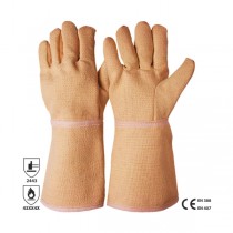 Manusi antitermice din fibra aramidica, cu 5 degete. Lungime 38 cm