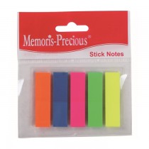 Index autoadeziv Memoris-Precious din plastic, forma dreptunghiulara, 12 x 45 mm, 5 culori/set, 25 f