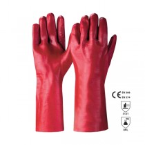 Manusi antichimice din PVC rosu