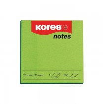 Notite autoadezive Kores, 75 x 75 mm, 100 file/bucata, verde