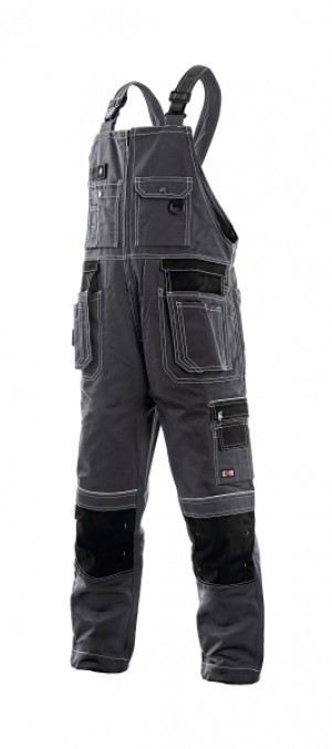 Pantaloni cu pieptar din Twill (60% bbc, 40% poliester), 280 gr/mp. Calitate premium. Culori: rosu/negru; albastru/negru