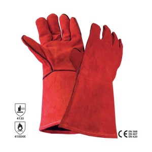 Manusa de sudura, din spalt de bovina. Captuseala antitermica din bumbac. Cusuta cu ata de kevlar. Lungime 33cm.